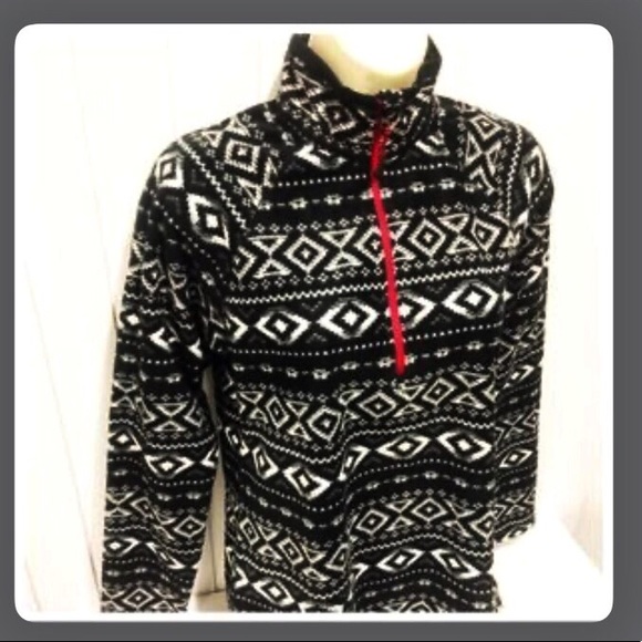 NWT Eddie Bauer Quest Fleece Jacket Black White - Picture 3 of 6